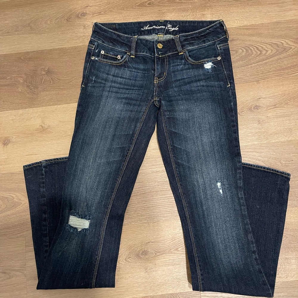 American Eagle boot cut jeans.